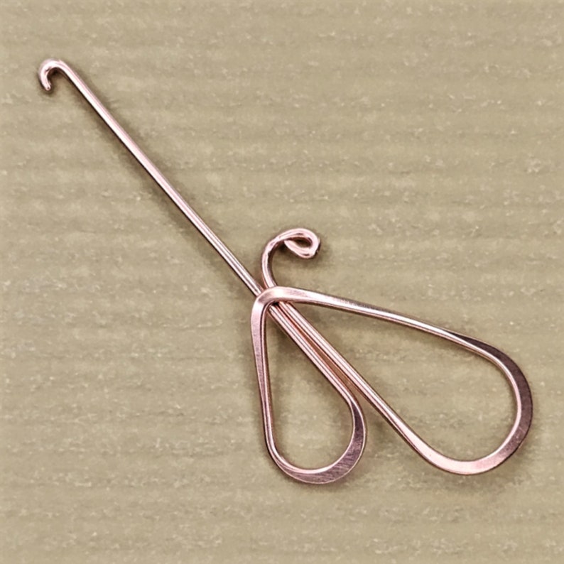 THINGaMaHOOK Copper Stitch Hook Stitch Marker Holder Nifty Gadget for your yarn bag image 1