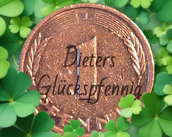 Personalisierte Glücksmünze .. auch original Glückspfennig auch als Kette