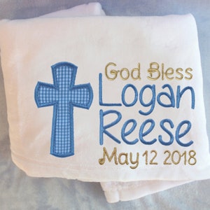 Personalized Baptism Gift - Baptism Blanket - Christening Blanket