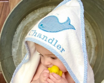 whale baby towel