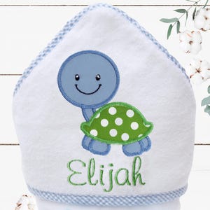 Personalized Baby Towel - Monogrammed Hooded Baby Towel -  Turtle Baby Gift - Baby Beach Towel - Toddler Beach Towel - Baby Boys Towel