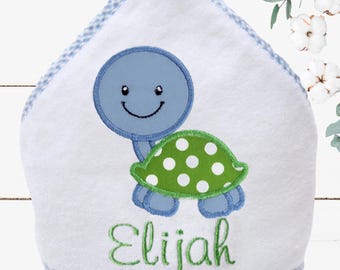 Personalized Baby Towel - Monogrammed Hooded Baby Towel -  Turtle Baby Gift - Baby Beach Towel - Toddler Beach Towel - Baby Boys Towel