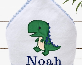 Dinosaur Hooded Towel Personalized for Babies and Toddlers