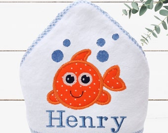 Cadeau personnalisé pour bébé garçon - cadeau de baby shower - serviette à capuche personnalisée - serviette de plage pour bébé - serviette pour tout-petit - serviette de bébé à monogramme