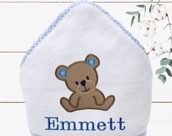 Teddy Bear Baby Hooded Towel - Bear Baby Shower Gift - Baby Bath Set - Personalized Baby Towel - Teddy Bear Hooded Towel for Boy - Teddybear