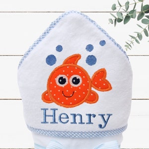 Personalized Baby Boy Gift Baby Shower Gift Personalized Hooded Towel Baby Beach Towel Toddler Towel Monogrammed Baby Towel image 1