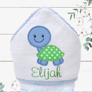 Personalized Baby Towel - Monogrammed Hooded Baby Towel -  Turtle Baby Gift - Baby Beach Towel - Toddler Beach Towel - Baby Boys Towel