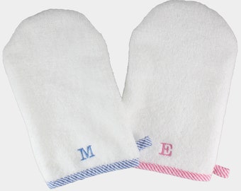 Baby Bath Wash Mitt, Baby Washcloth Set, Monogrammed Baby Washcloth, Baby Bath Set