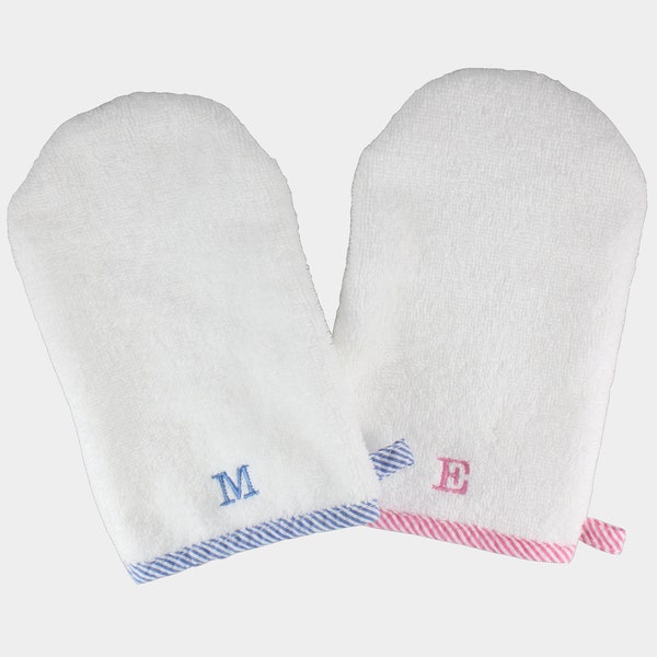 Baby Bath Wash Mitt, Baby Washcloth Set, Monogrammed Baby Washcloth, Baby Bath Set