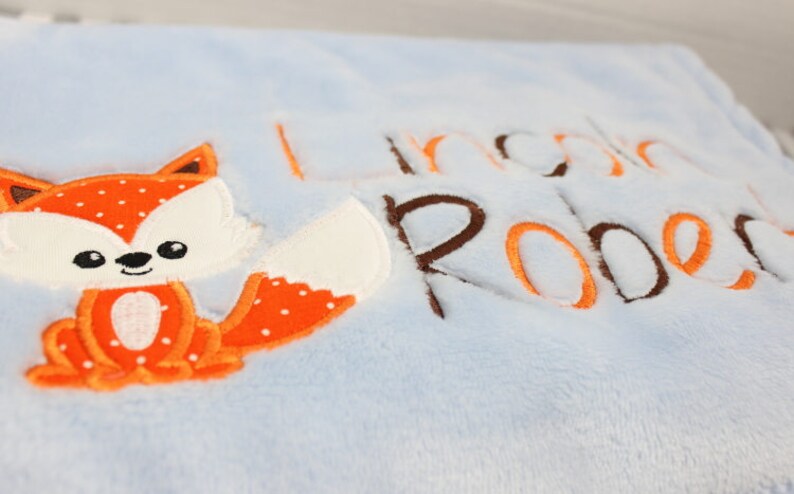 Woodland Baby Blanket Personalized Baby Blanket with Name Embroidered Minky Baby Blanket Fox Blanket Boy Baby Shower Gift Boy Blanket