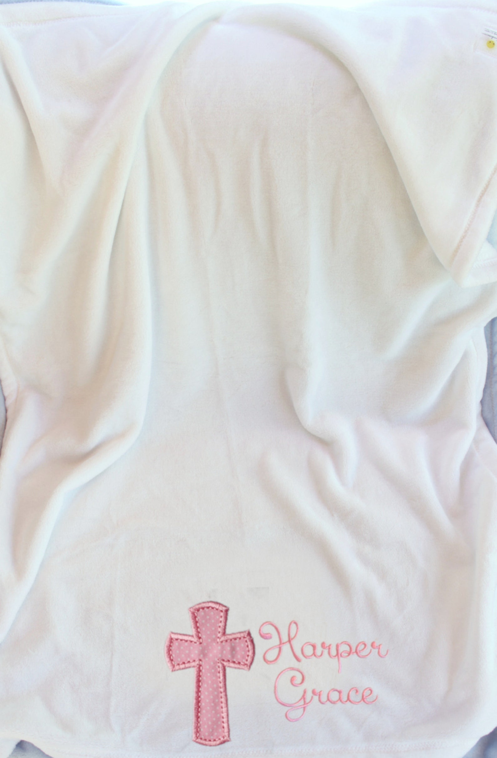 Baby Girl Baptism Blanket Personalized Baptism Gift Etsy