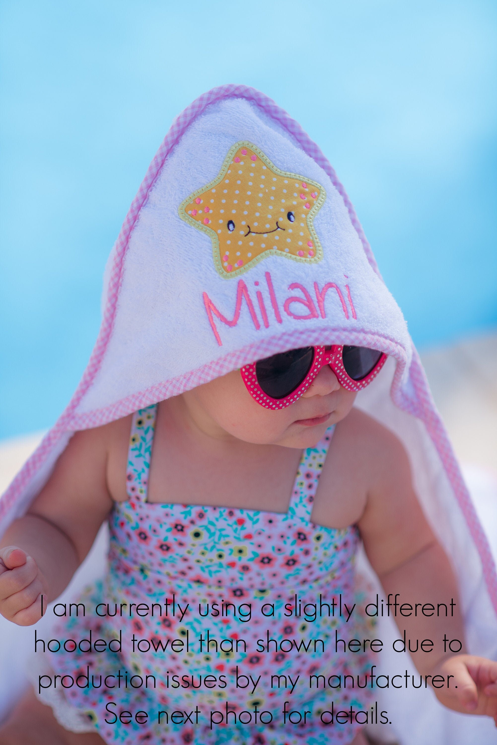 Personalized Hooded Baby Beach Towel Starfish Bath Towel Etsy