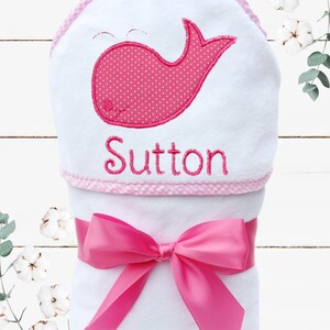 Baby Girl Hooded Towel New Baby Gift Personalized Baby Towel Baby Shower Gift Monogrammed Hooded Baby Towel Baby Beach Towel image 2