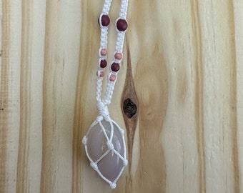 Flower Agate Crystal Necklace