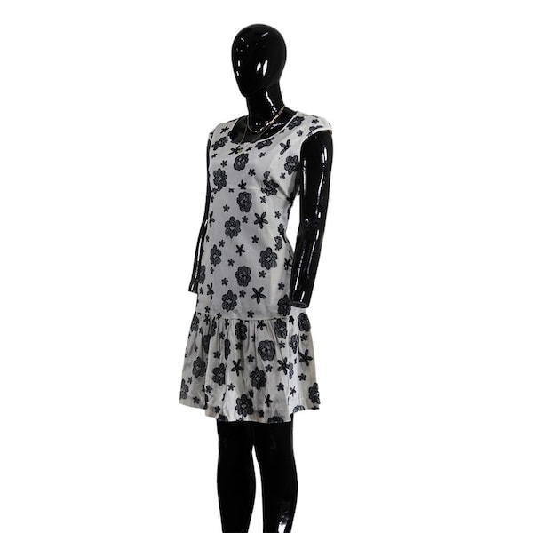 Karen Millen Floral Lace Print Drop-Waist Dress - Vintage Charm