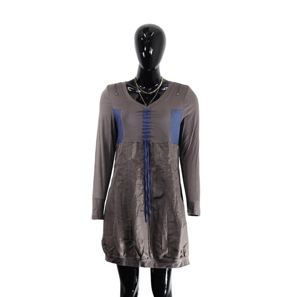 GLAMZ Patchwork Tunic Dress w/ Contrast Detail - Urban Boho Vibe