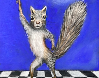 Quirky Funny Squirrel Art John Travolta Fan Art Saturday Night Fever Fan Art