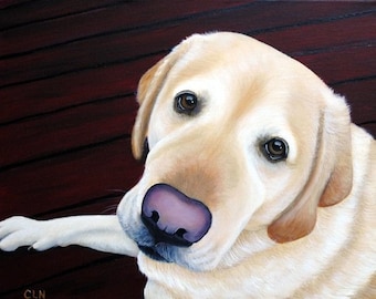 Yellow Lab Dog Fine Art Print Labrador Retriever Print Wall decor Dog Art