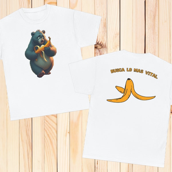 Camiseta oso Baloo, El libro de la selva Disney, The Jungle Book, regalo cumpleaños, busca lo más vital, bear, plátano, banana, positividad