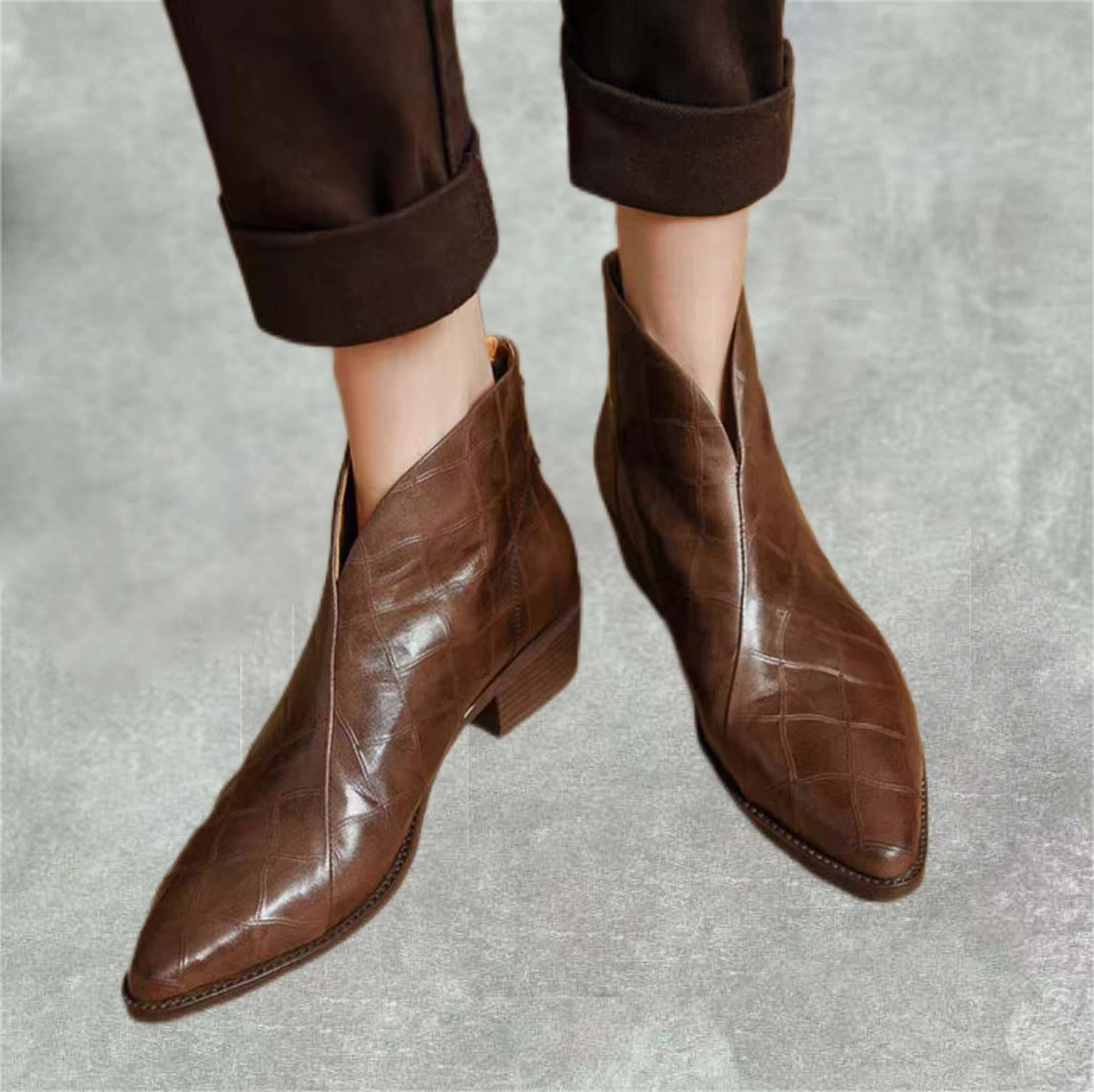 Buy Pointy Toe Flat Boot Online In India India