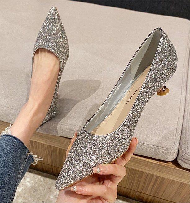 Silver Glitter Heels Canada