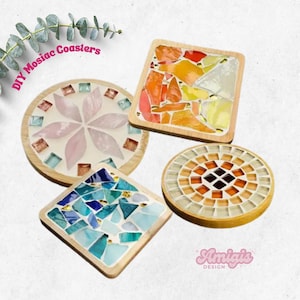 DIY craft kit for adults mosaic kit DIY mosaic coaster trivet home hobby arts and crafts project craft kits for kids party stained glass kit