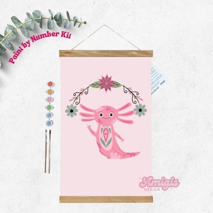 Axolotl Malen nach Zahlen Kit: DIY modernes Wandbild