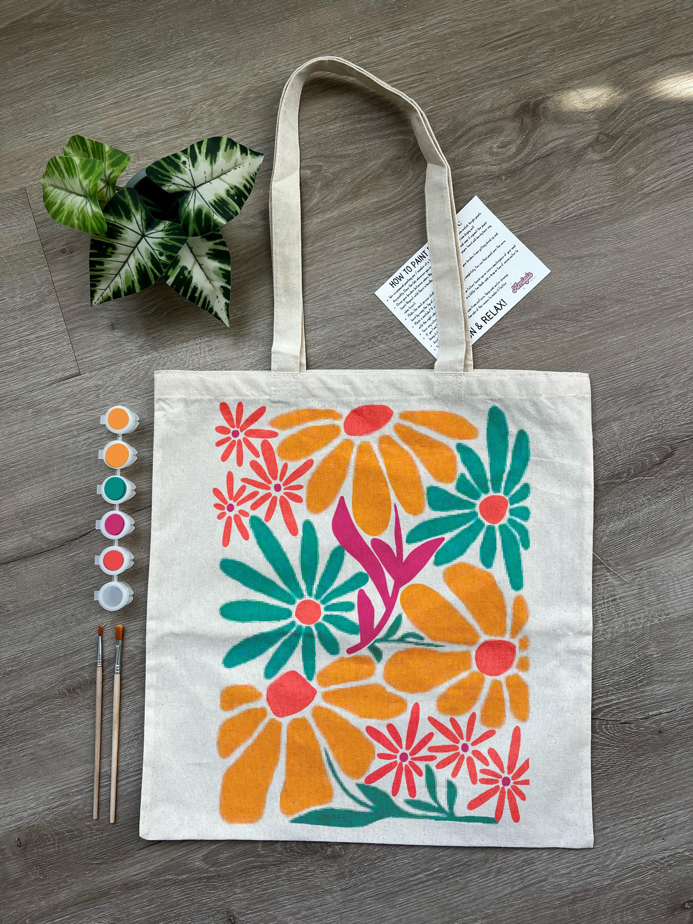 Acrylic Paint Canvas Tote Bag Art Art Jam Tote Bag DIY Kit Make