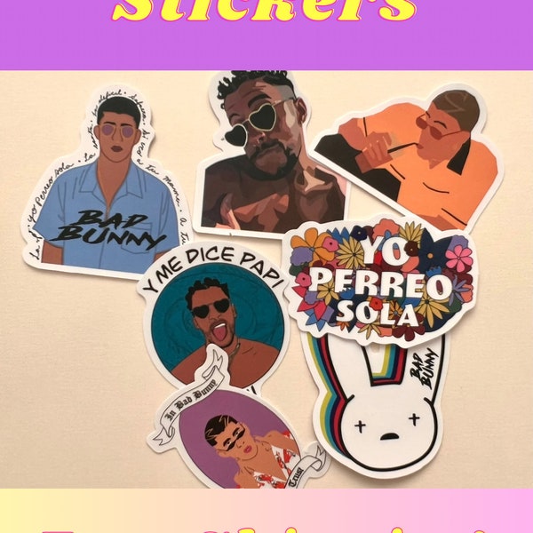 5,10,20 Bad Bunny sticker Mystery Pack, FREE SHIPPING