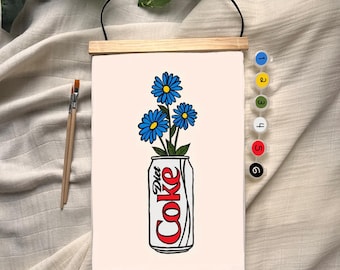 Floral Coke Paint by Number kit DIY - Modern/ Classic Decorative Wall Art For Kitchen, Bar, Bedroom, Living Room, Home Office