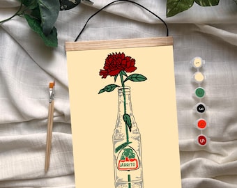 Floral Jarrito Paint by Number Kit: DIY Latino Wall Art