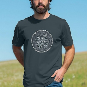 Trädring ekologisk bomull herr-T-shirt: Naturskjorta