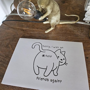 Funny Cat Apology Card.  Featuring Humorous Cat Butt. Need To Say Sorry But Can't Find The Right Words?