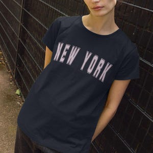 New York Women's Crew T-shirt | Organic Cotton Empire State Tee Big City Top