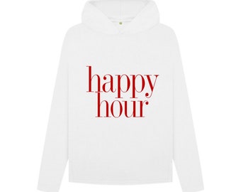 Happy Hour Sudadera con capucha de ajuste relajado para mujer