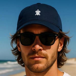 Sea Turtle Organic Cotton Baseball Hat: Ethical Friendly Marine Life Cap