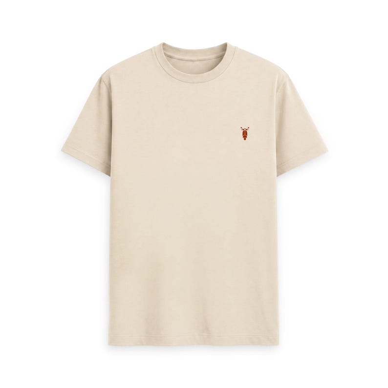 Italienisches Scooter-Sommer-Flair Herren-T-Shirt aus Bio-Baumwolle: Italien-Abenteuer-T-Shirt Oat