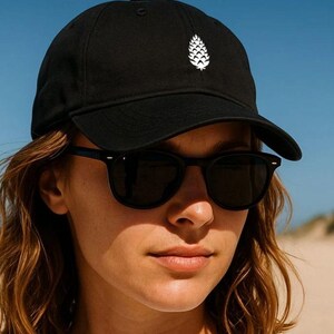 Organic Cotton Cap: Pine Cone Print, Outdoors Style