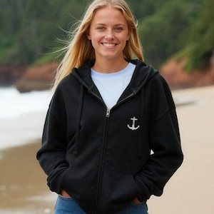 Anchor Zip up Hoodie - Etsy