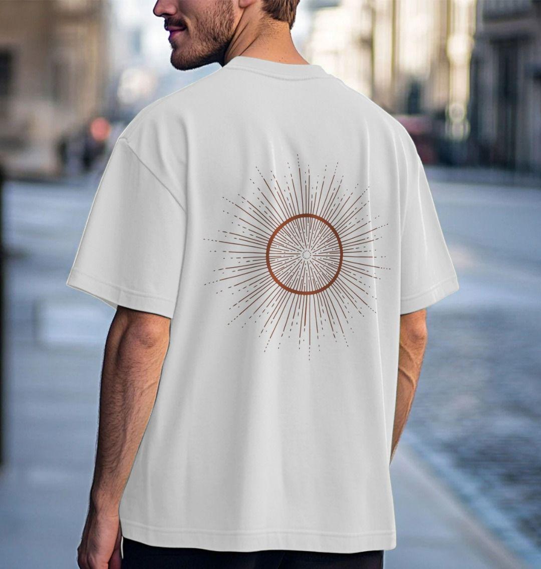Men's Oversized Organic Cotton T-shirt | Celestial Sun Vibes Baggy