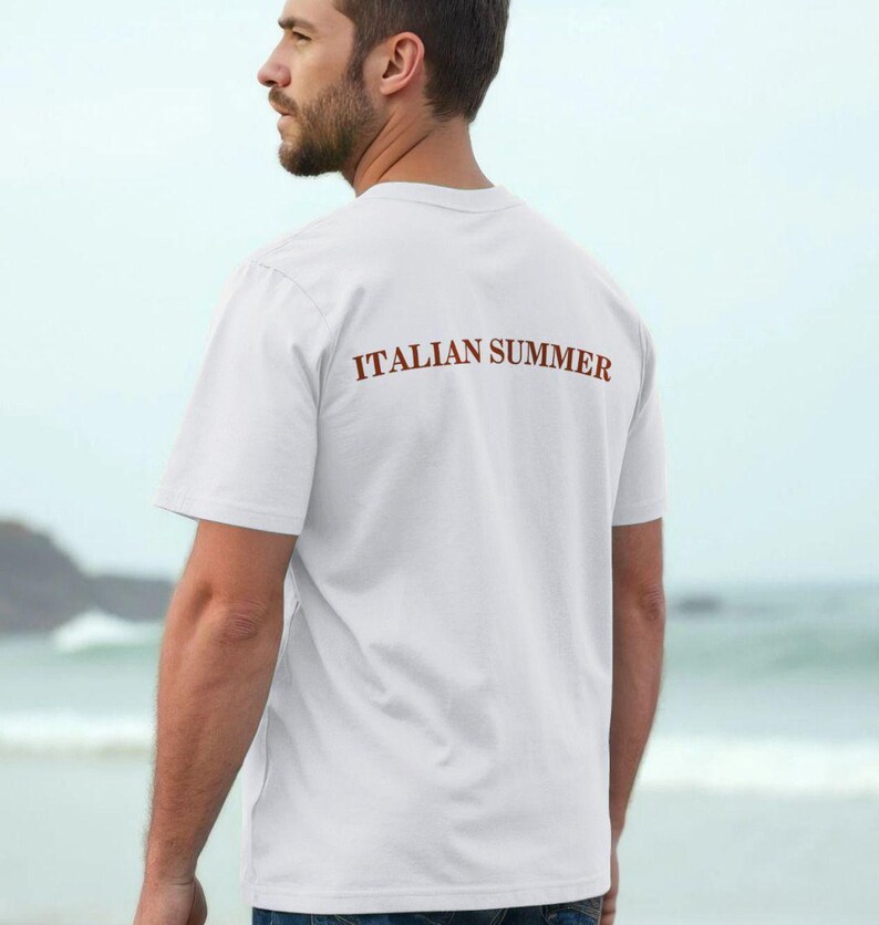 Italienisches Scooter-Sommer-Flair Herren-T-Shirt aus Bio-Baumwolle: Italien-Abenteuer-T-Shirt Bild 4
