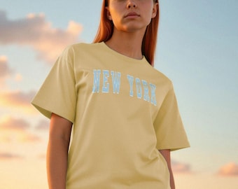 New York Relaxed Fit Women's T-shirt | Heavy Weight Baggy Tee Empire State Top