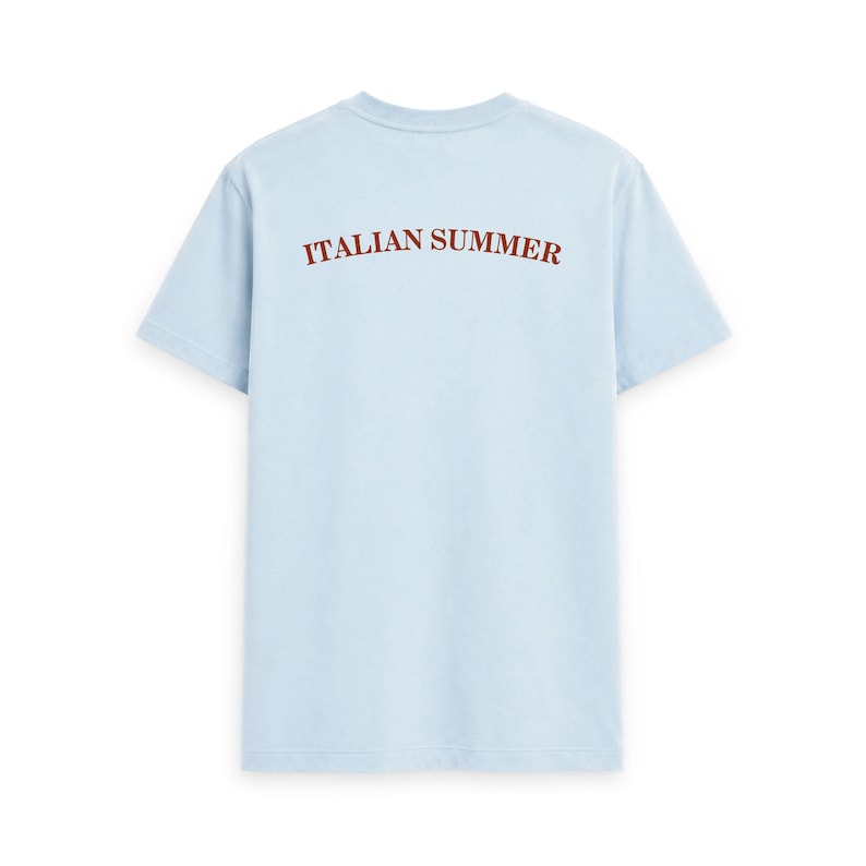 Italienisches Scooter-Sommer-Flair Herren-T-Shirt aus Bio-Baumwolle: Italien-Abenteuer-T-Shirt Sky Blue
