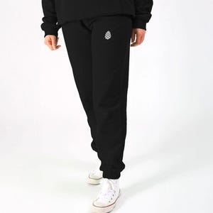 Unisex Organic Cotton Fleece Joggers | Pine Cone Evergreen Training Sweatpants| Athletic Training Bottoms | Baggy Sweatpants For Him Or Her image 6