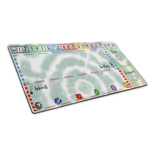 Tapete de jogo grande Lorcana personalizável com zonas (tinteiro, baralho, descarte, conhecimento, em jogo)
