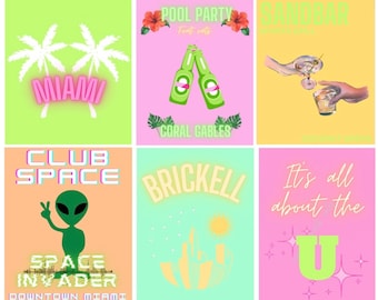 University of Miami posters 6 count