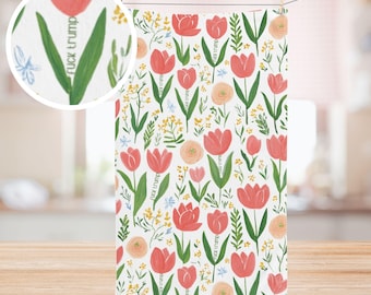 Subtle F*ck Trump Tulip Floral Hand Towel, Political Home Decor, Tulips Towel, Housewarming Gift, Anti Trump, Liberal Gift, FDT Towel