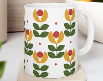Subtle F*ck Trump Ceramic Mug, Subtle Anti Trump, Floral Coffee Cup, Feminist Tea Mug, Trump Sucks Cup, Anti Maga Democrat Gift, FDT Merch