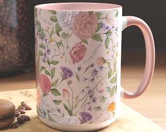 Subtle F*cK Trump Boho Mug, Subtle F*ck Trump, Floral Anti Trump Coffee Cup, FDT Gift, Trump Sucks Mug, FDT, Liberal Gift Mug, Feminist Mug