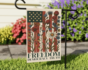 Subtle Anti Trump Garden Flag, FDT American Flag, Patriotic Subtle FDT Flag, Independence Day Flag, Justice For All, Freedom Democracy Truth